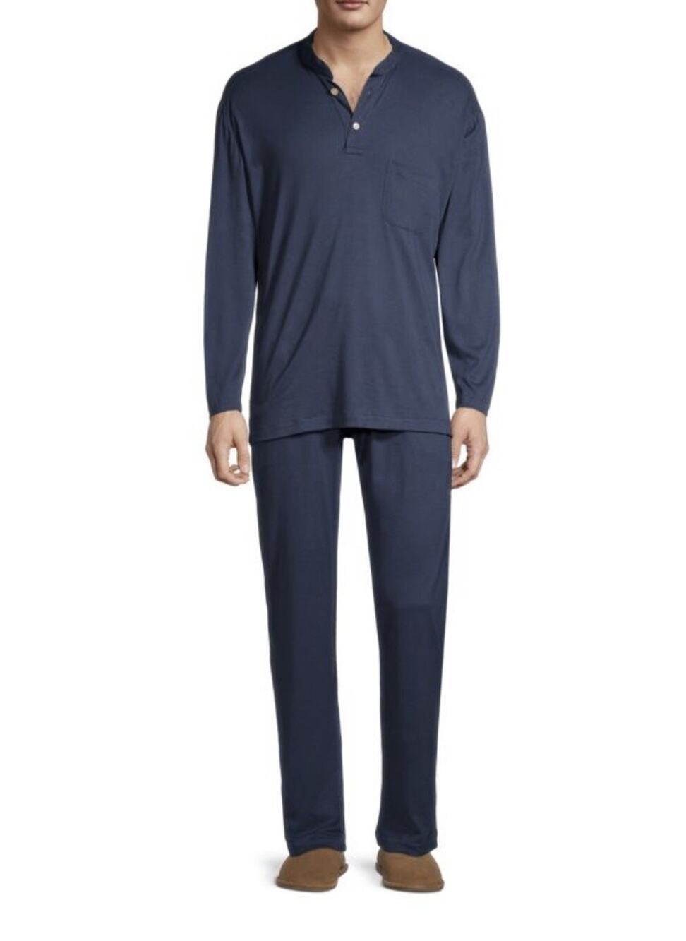 NWT Kiton Navy Blue Cotton/Cashmere Collarless Polo Shirt Size M $1875.00
